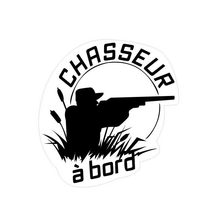 Autocollant chasseur à Bord homme fusil logo sticker