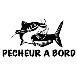 Autocollant pêcheur à Bord poisson logo sticker