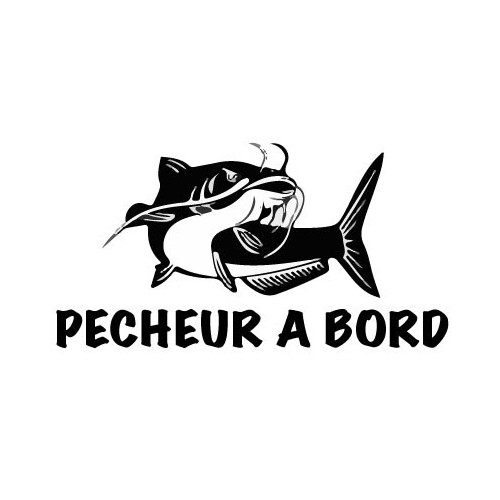 Autocollant pêcheur à Bord poisson logo sticker
