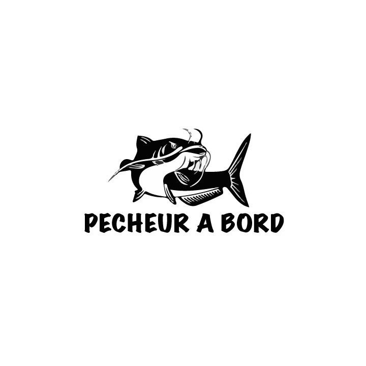 Autocollant pêcheur à Bord poisson logo sticker