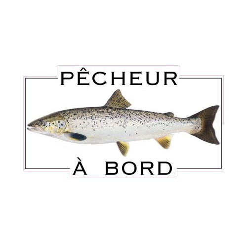 Autocollant pêcheur à Bord poisson image sticker