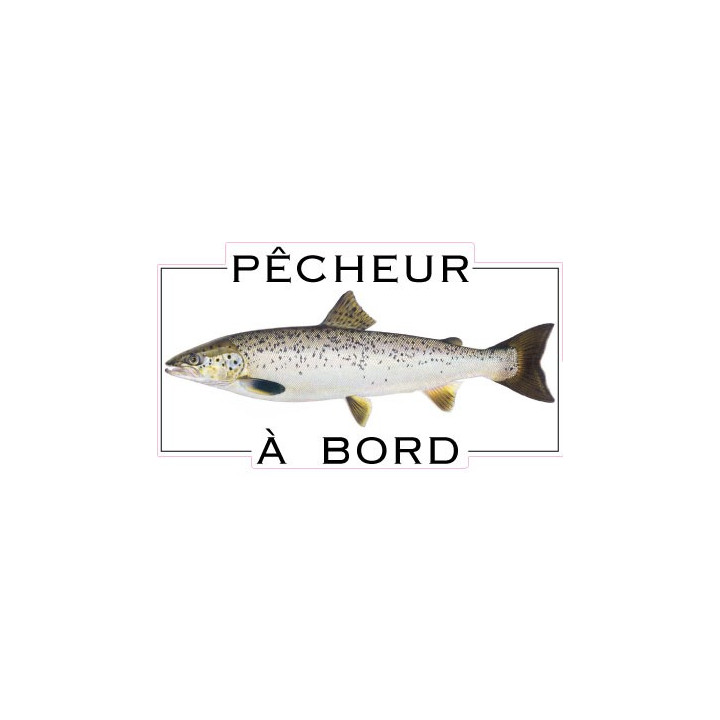 Autocollant pêcheur à Bord poisson image sticker