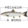 Autocollant pêcheur à Bord poisson image sticker