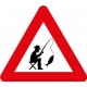 Autocollant attention pêcheur homme logo sticker