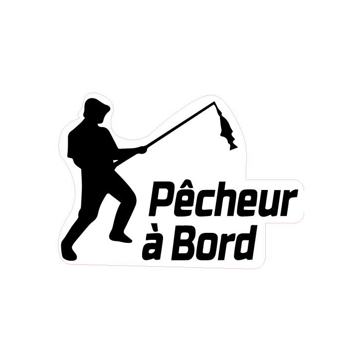 Autocollant pêcheur à Bord homme logo sticker