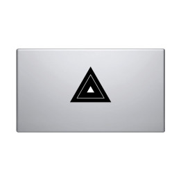 triangle pomme sticker adhesif pour mac apple