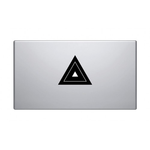 triangle pomme sticker adhesif pour mac apple