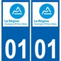 01 Ain autocollant plaque immatriculation auto département sticker Auvergne-Rhône-Alpes logo 3