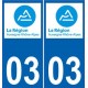 03 Allier autocollant plaque immatriculation auto département sticker Auvergne-Rhône-Alpes logo 3