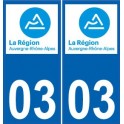 03 Allier autocollant plaque immatriculation auto département sticker Auvergne-Rhône-Alpes logo 3