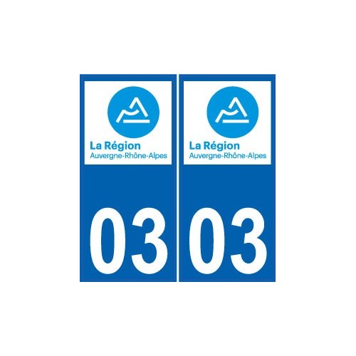03 Allier autocollant plaque immatriculation auto département sticker Auvergne-Rhône-Alpes logo 3