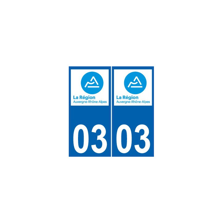 03 Allier autocollant plaque immatriculation auto département sticker Auvergne-Rhône-Alpes logo 3