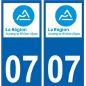 07 Ardèche sticker plaque immatriculation auto department sticker Auvergne-Rhône-Alps logo, 3