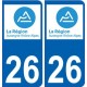 26 Drôme autocollant plaque immatriculation auto département sticker Auvergne-Rhône-Alpes logo 3