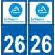26 Drôme autocollant plaque immatriculation auto département sticker Auvergne-Rhône-Alpes logo 3