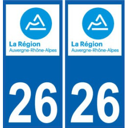 26 Drôme autocollant plaque immatriculation auto département sticker Auvergne-Rhône-Alpes logo 3