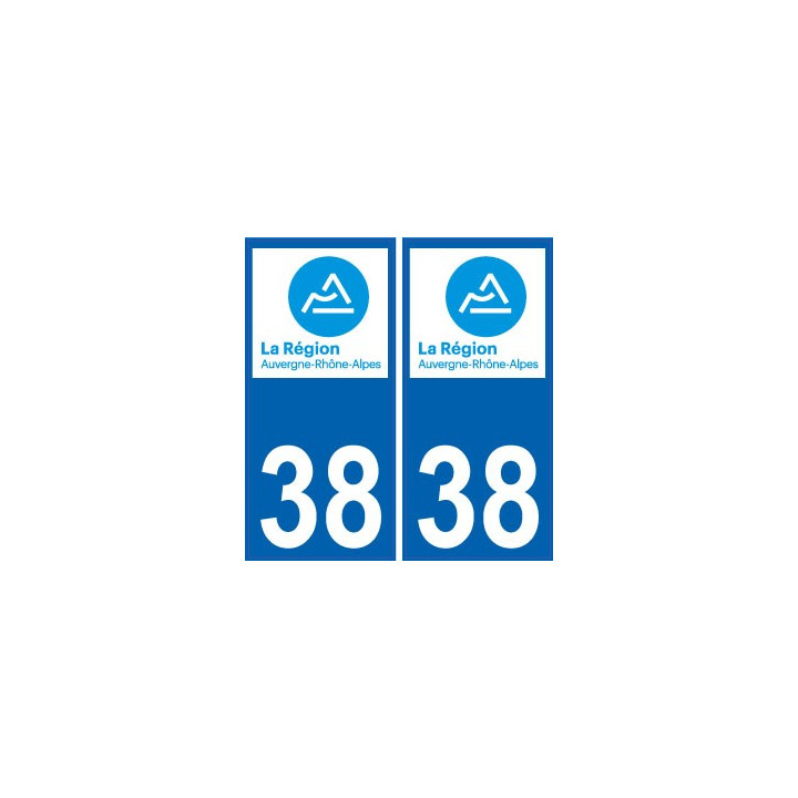 38 Isère autocollant plaque immatriculation auto département sticker Auvergne-Rhône-Alpes logo 3