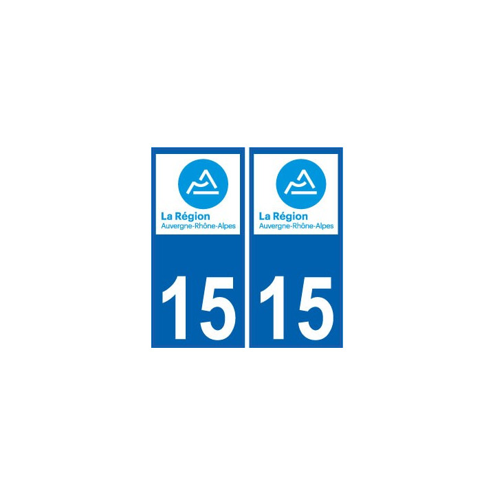 15 Cantal autocollant plaque immatriculation auto département sticker Auvergne-Rhône-Alpes logo 3