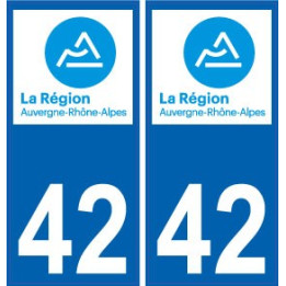 42 Loire autocollant plaque immatriculation auto département sticker Auvergne-Rhône-Alpes logo 3