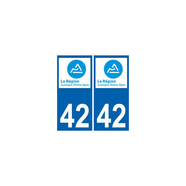 42 Loire autocollant plaque immatriculation auto département sticker Auvergne-Rhône-Alpes logo 3