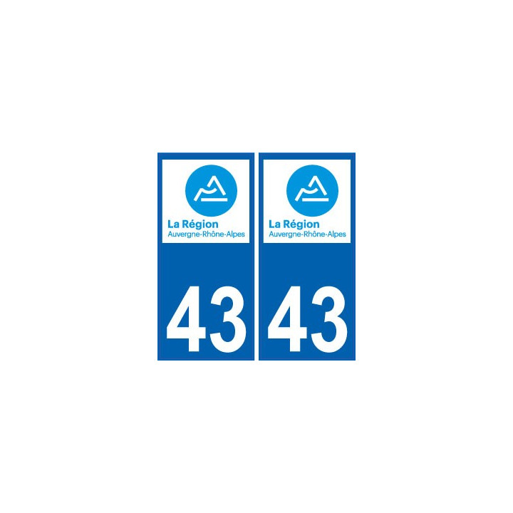 43 Haute-Loire autocollant plaque immatriculation auto département sticker Auvergne-Rhône-Alpes logo 3