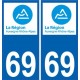 69 Rhône autocollant plaque immatriculation auto département sticker Auvergne-Rhône-Alpes logo 3