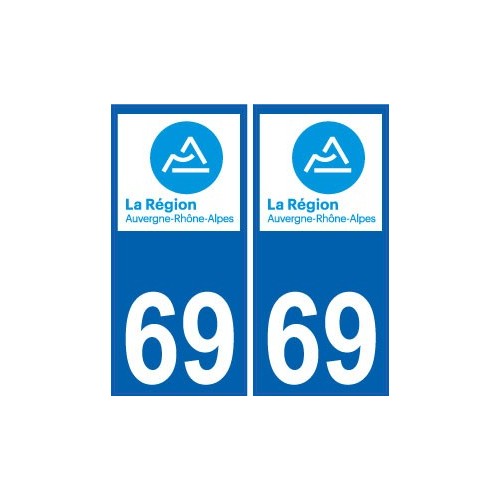 69 Rhône autocollant plaque immatriculation auto département sticker Auvergne-Rhône-Alpes logo 3