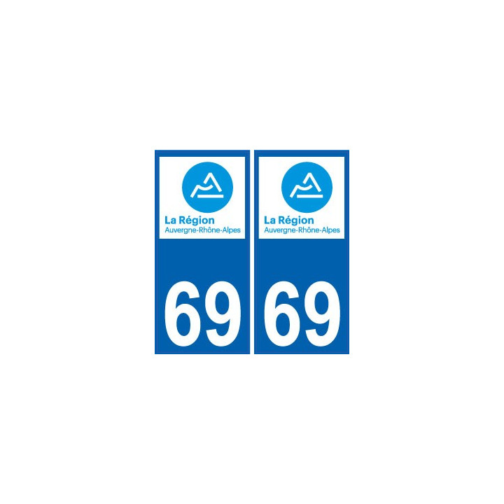 69 Rhône autocollant plaque immatriculation auto département sticker Auvergne-Rhône-Alpes logo 3