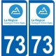 73 Savoie autocollant plaque immatriculation auto département sticker Auvergne-Rhône-Alpes logo 3