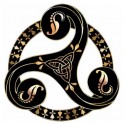 etiqueta engomada de la triskell negro dorrures logotipo de 1-5