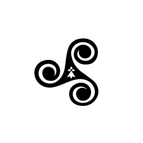 autocollant triskell noir rond logo 