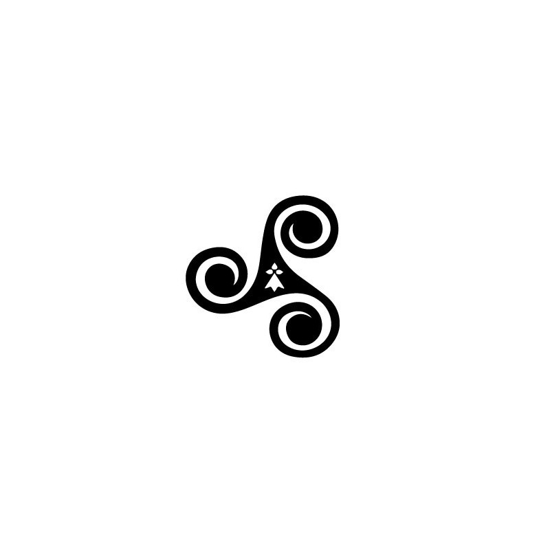 autocollant triskell noir rond logo 