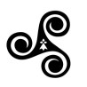 autocollant triskell noir rond logo 