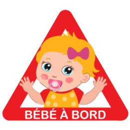 Bébé à bord triangle warning autocollant sticker adhesif
