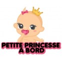 piccola principessa a bordo di baby decal sticker adesivo logo 2-3