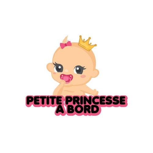 petite princesse à bord bébé autocollant sticker adhesif