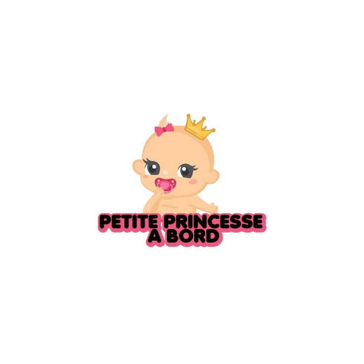 petite princesse à bord bébé autocollant sticker adhesif