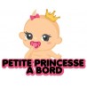 petite princesse à bord bébé autocollant sticker adhesif