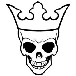 Tête de mort couronne -  autocollant sticker adhésif 3-3