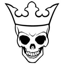 Tête de mort couronne -  autocollant sticker adhésif 3-3