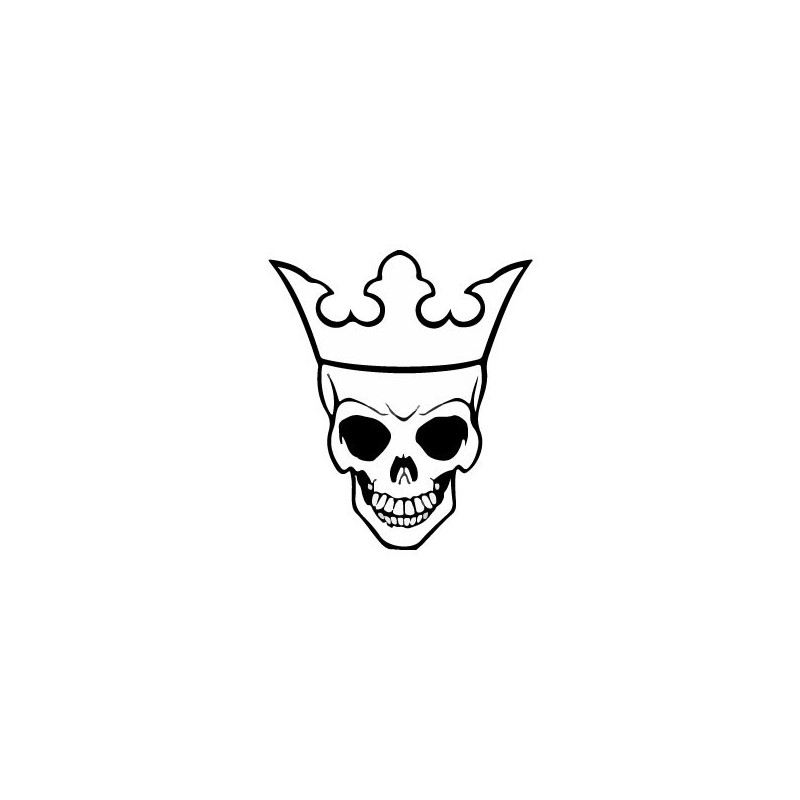 Tête de mort couronne -  autocollant sticker adhésif 3-3