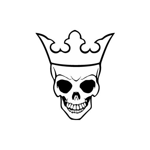 Tête de mort couronne -  autocollant sticker adhésif 3-3