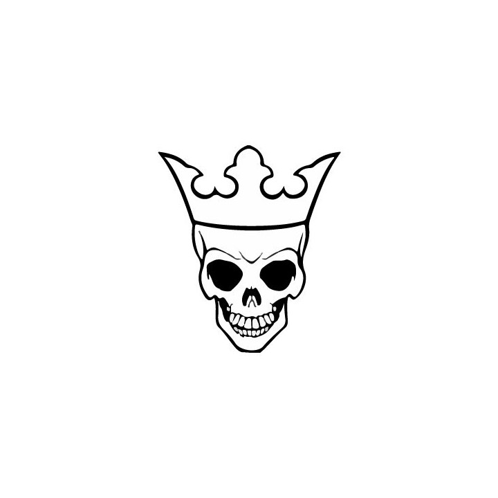 Tête de mort couronne -  autocollant sticker adhésif 3-3