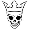 Tête de mort couronne -  autocollant sticker adhésif 3-3