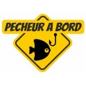 Aufkleber angler an Bord gelber fisch sticker 1-1