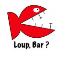 Autocollant poisson loup bar logo sticker