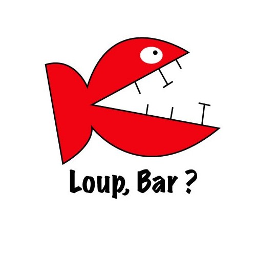 Autocollant poisson loup bar logo sticker