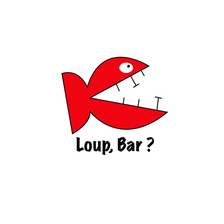 Autocollant poisson loup bar logo sticker
