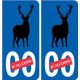 silhouette cerf autocollant plaque auto