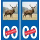 Autocollant plaque immatriculation image de cerf
